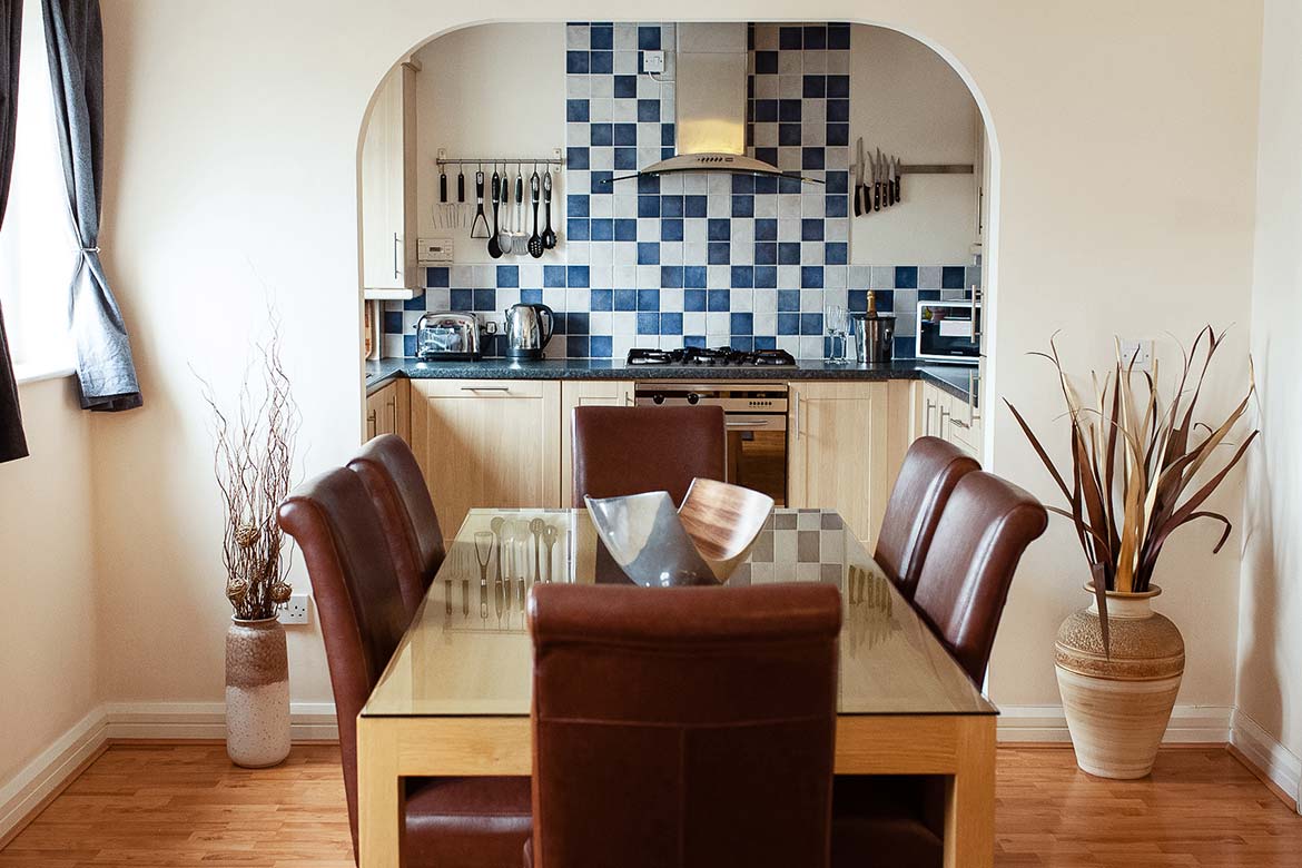 Dining room and kitchen